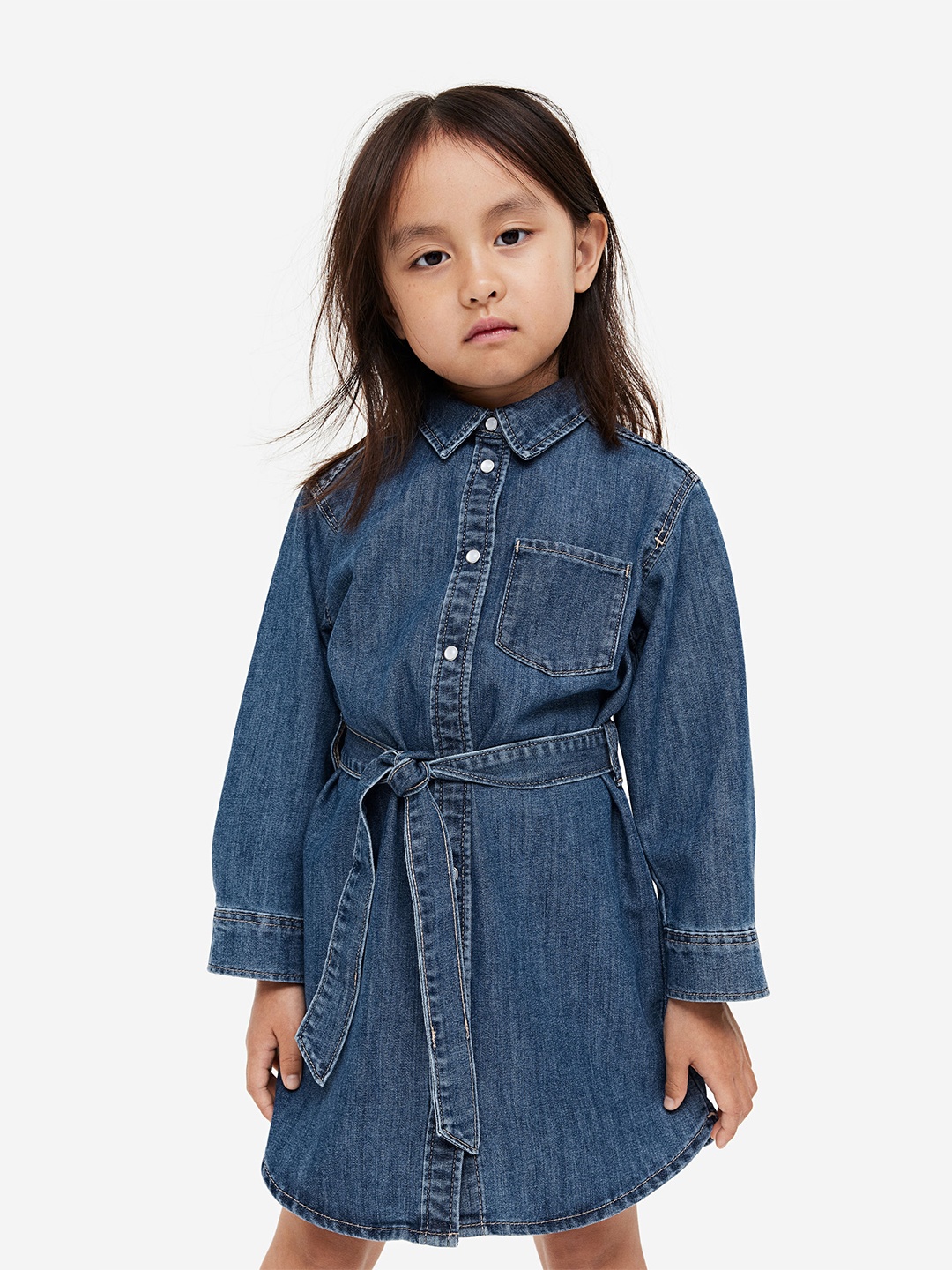 

H&M Girls Denim Shirt Dress, Blue
