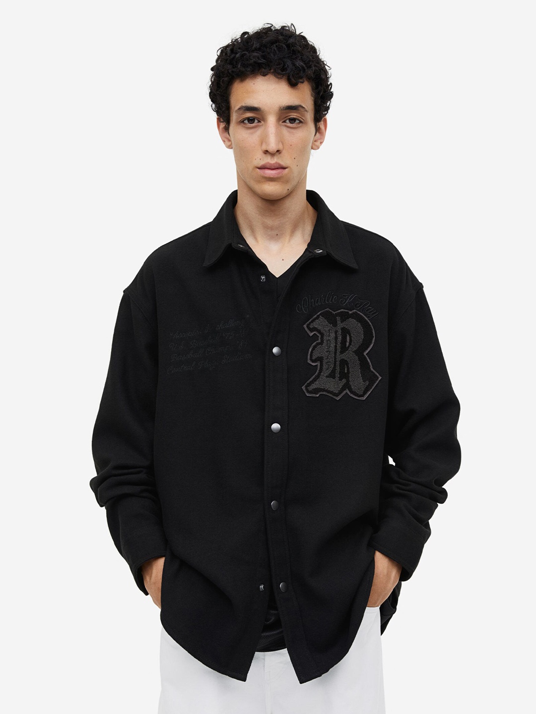 

H&M Oversized Fit Overshirt, Black
