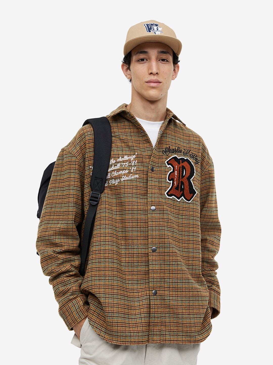 

H&M Oversized Fit Overshirt, Beige