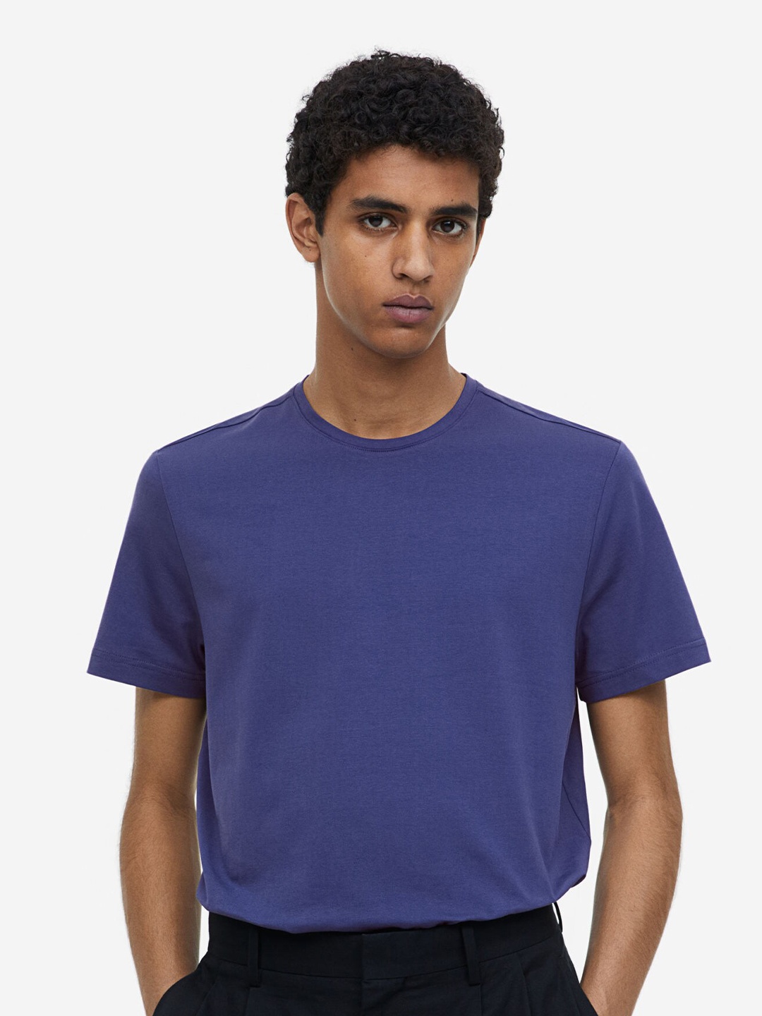 

H&M Slim Fit Round-Necked T-shirt, Blue