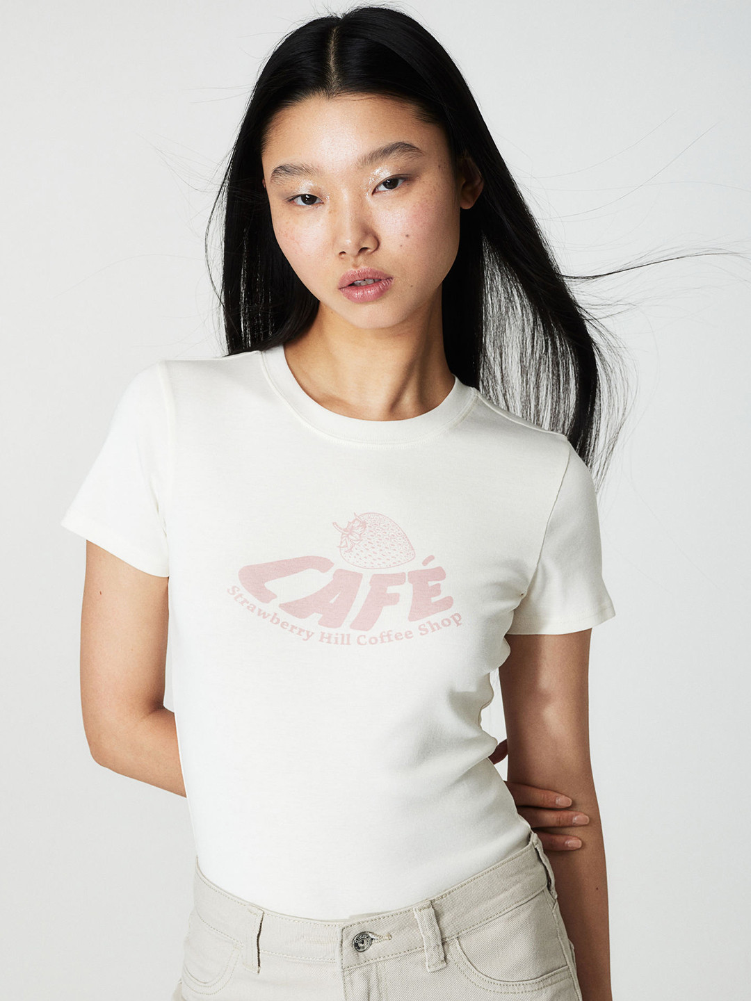 

H&M Fitted Cotton Top, White