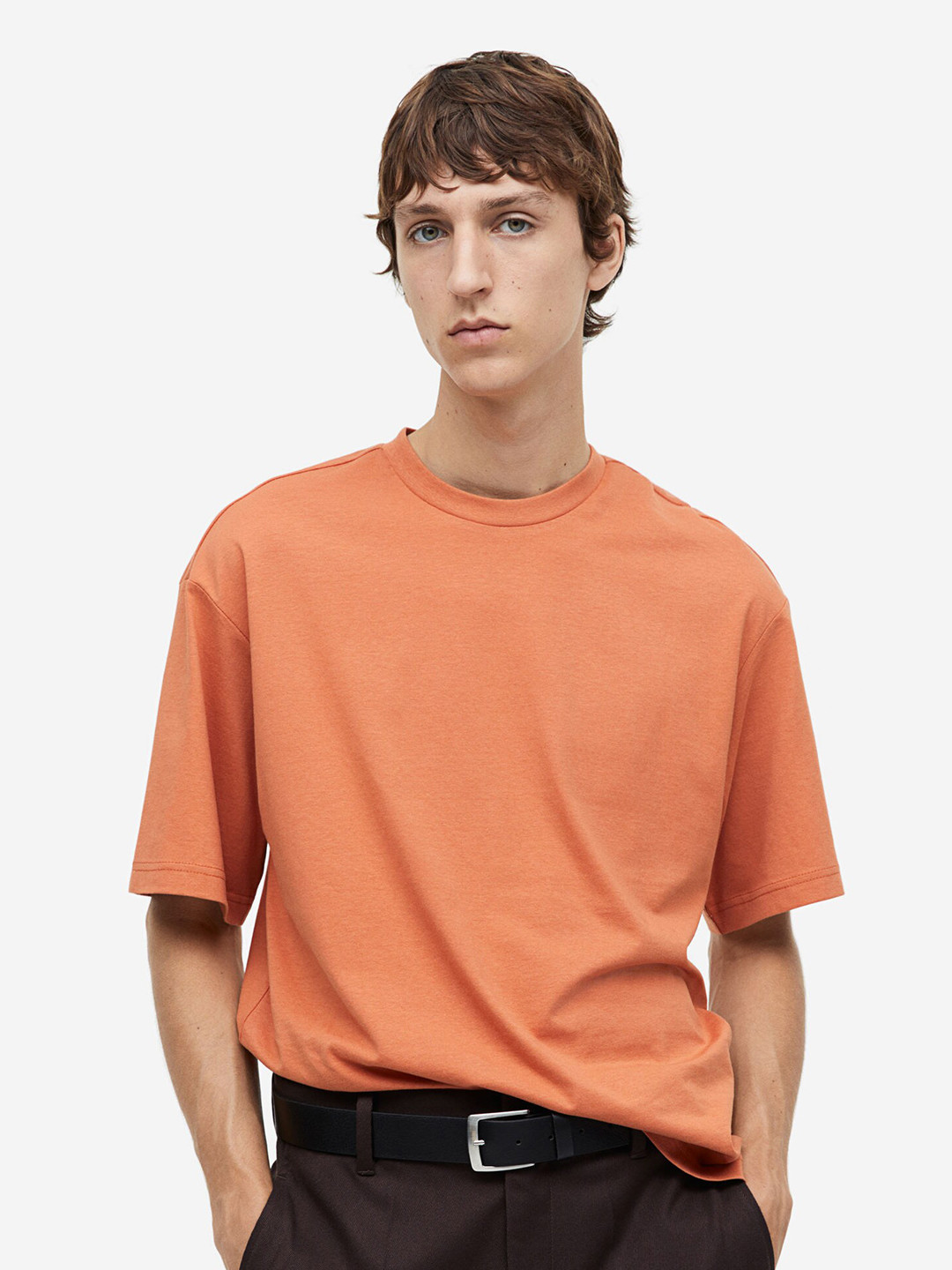 

H&M Pure Cotton Loose Fit T-Shirt, Orange