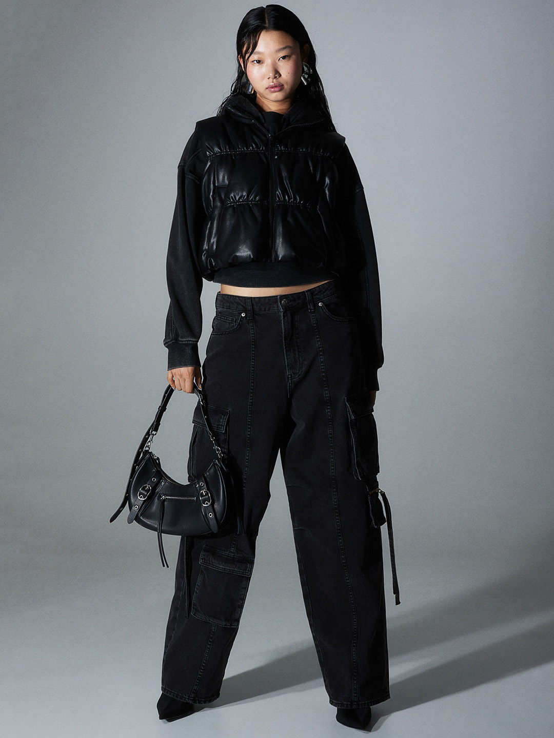 

H&M Puffer Gilet, Black