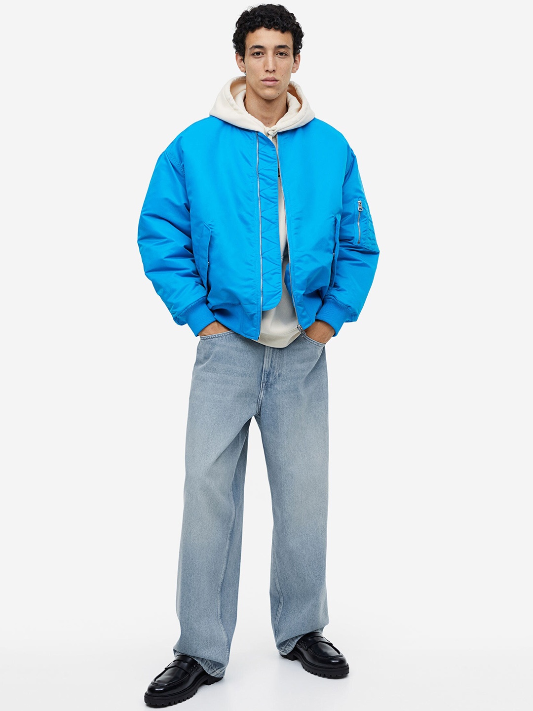 

H&M Pure Cotton Baggy Jeans, Blue