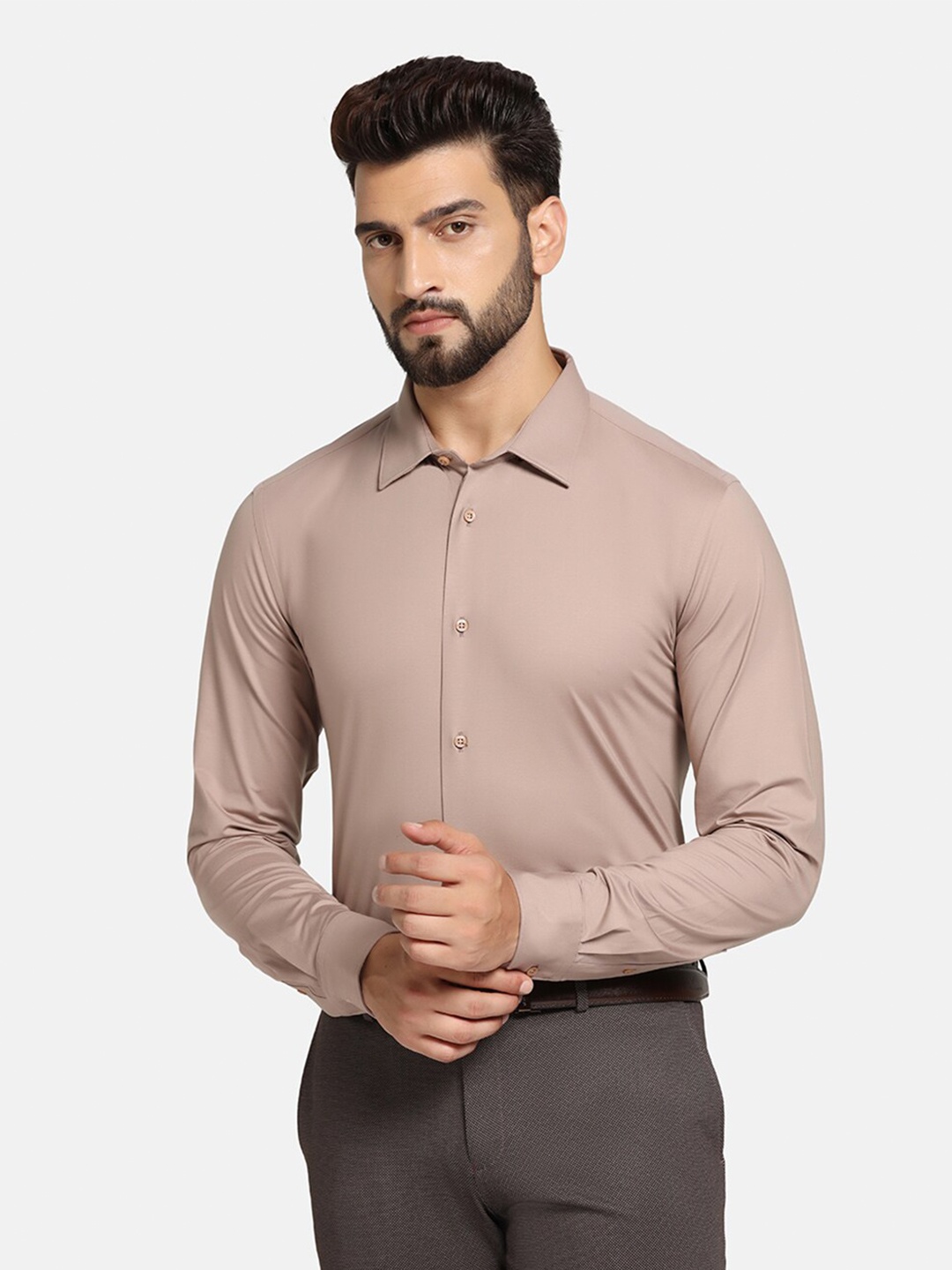 

Blackberrys India Slim Opaque Formal Shirt, Tan