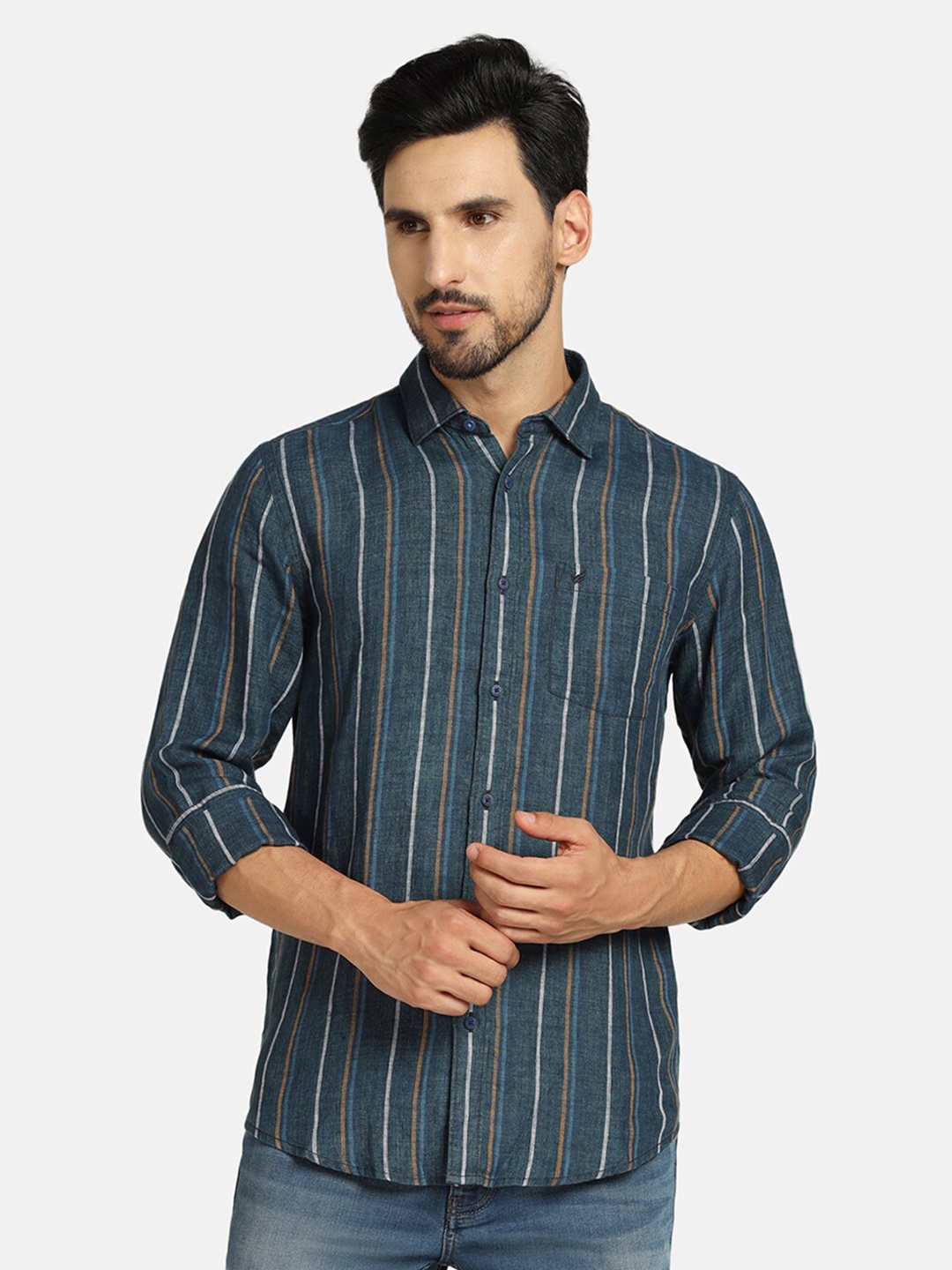 

Blackberrys India Slim Striped Casual Shirt, Navy blue