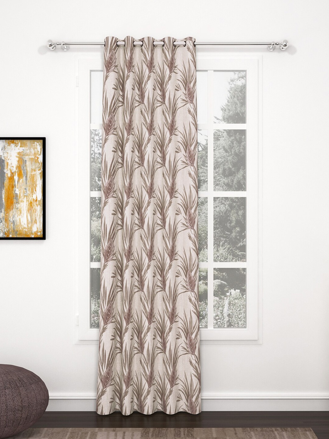 

Bedspun Raga Beige & Brown Floral Door Curtain
