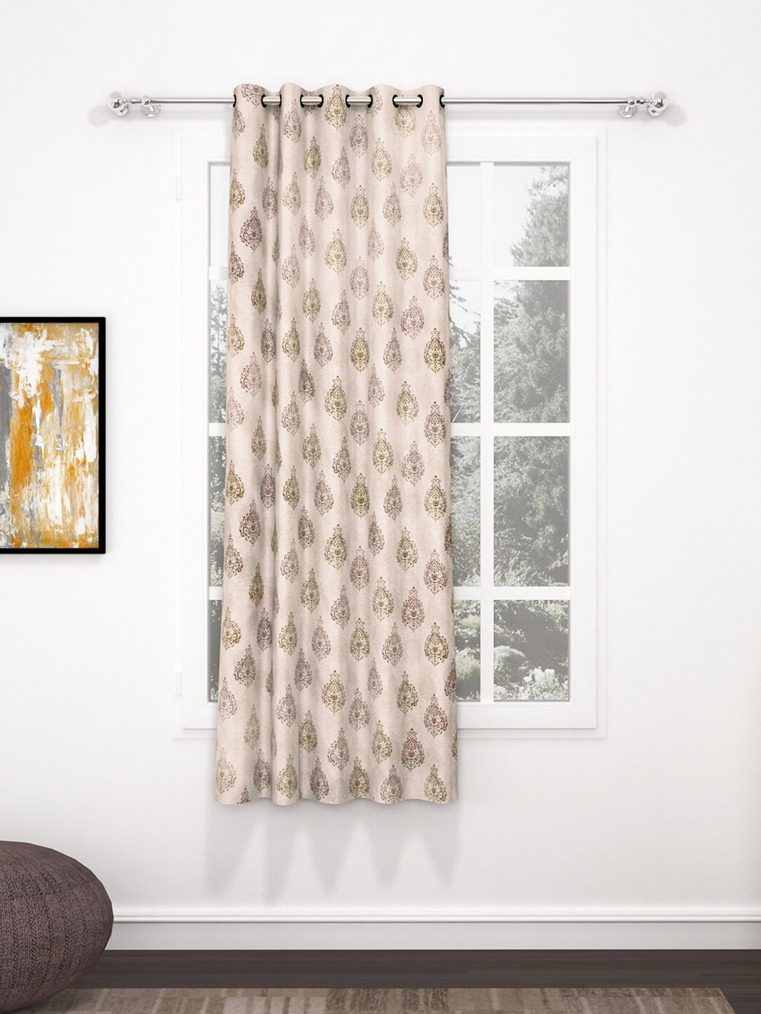 

Bedspun Raga Beige & Brown Ethnic Motifs Window Curtain