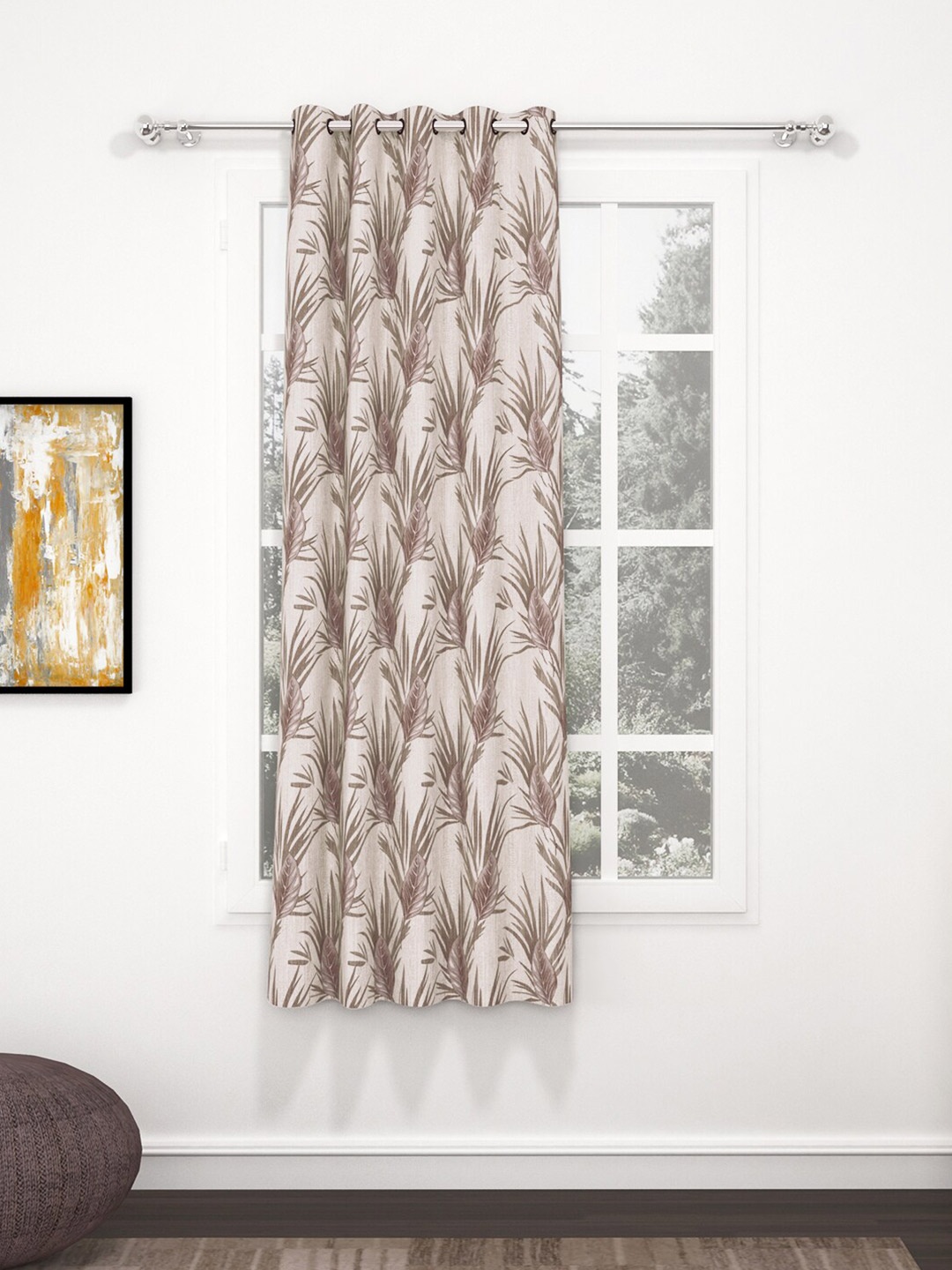 

Bedspun Raga Beige & Brown Floral Window Curtain