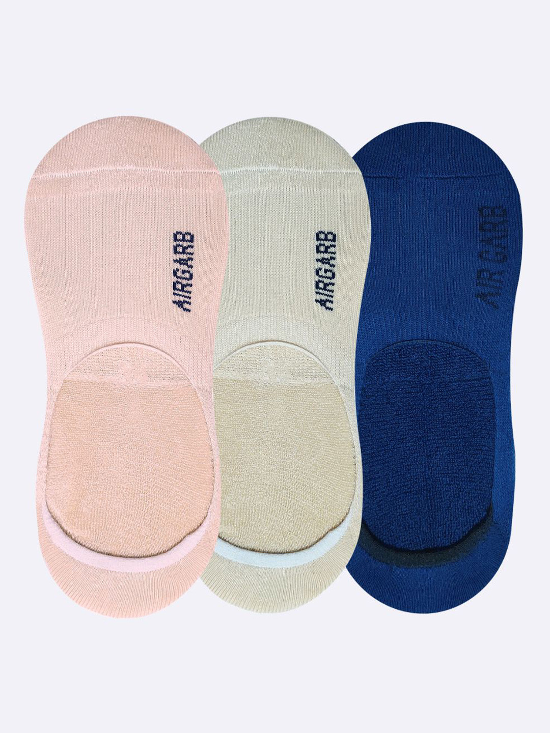 

AIR GARB Pack Of 3 Shoe-Liner Socks, Peach
