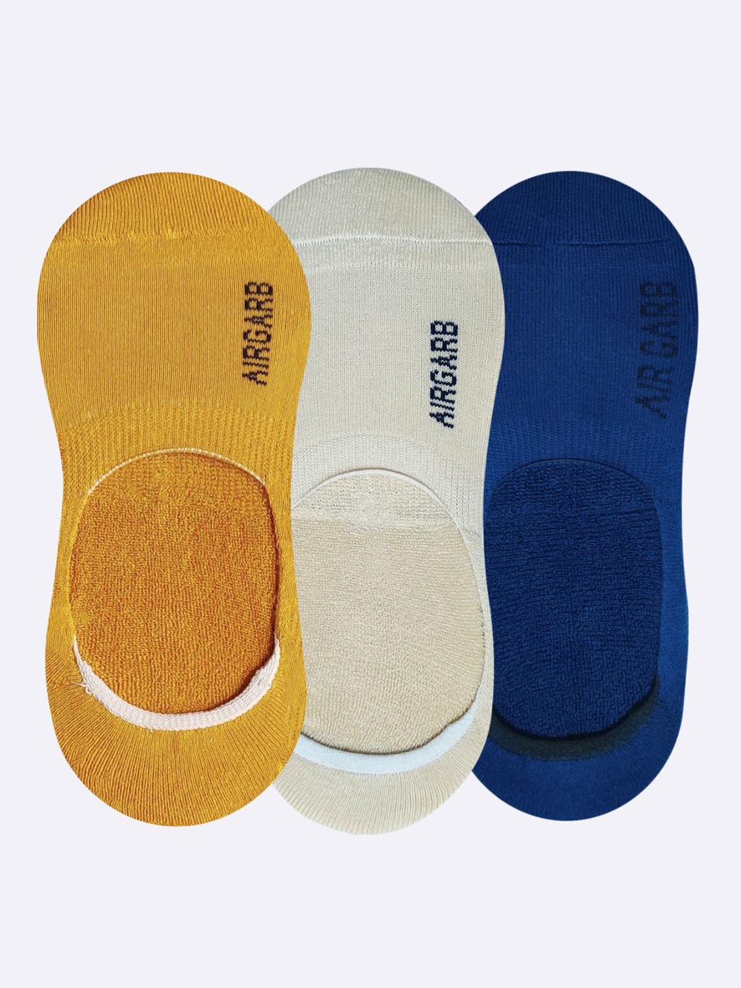 

AIR GARB Pack of 3 Shoe-liner Socks, Yellow