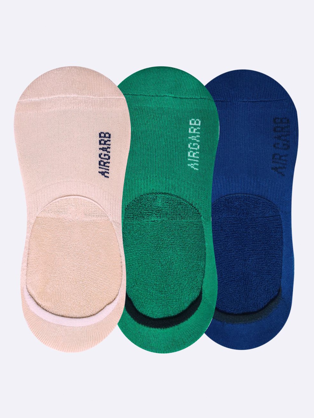 

AIR GARB Pack of 3 Shoe-liner Socks, Green