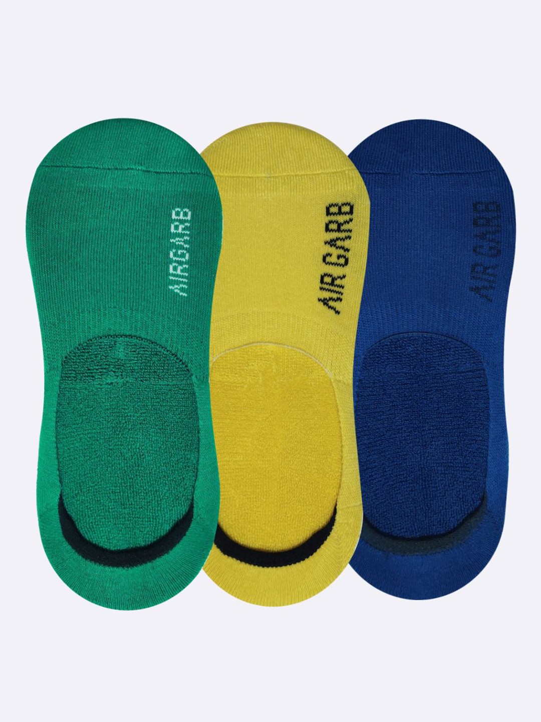 

AIR GARB Unisex Pack of 3 Shoe-liner Socks, Green