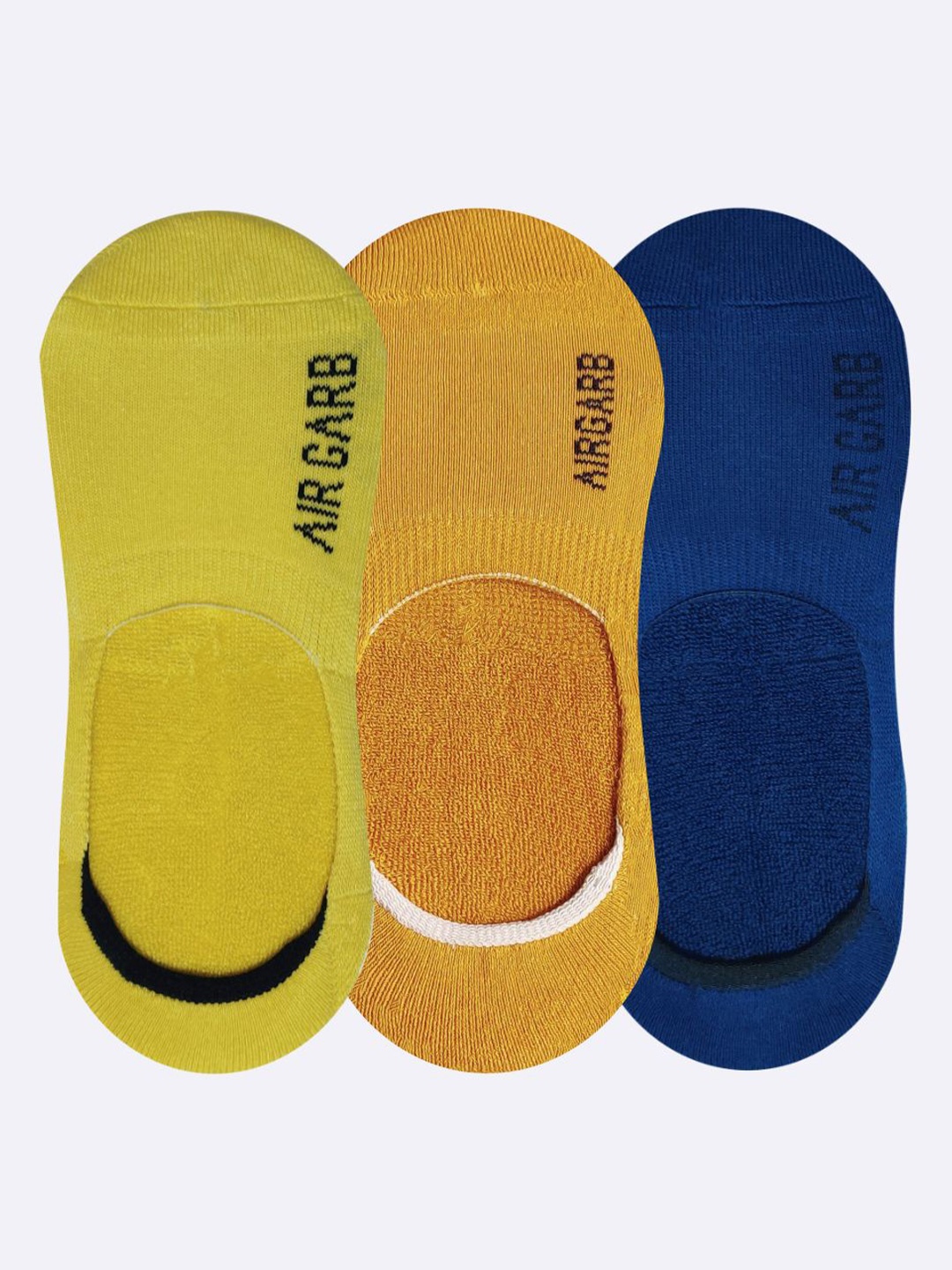 

AIR GARB Pack of 3 Shoe-liner Socks, Yellow