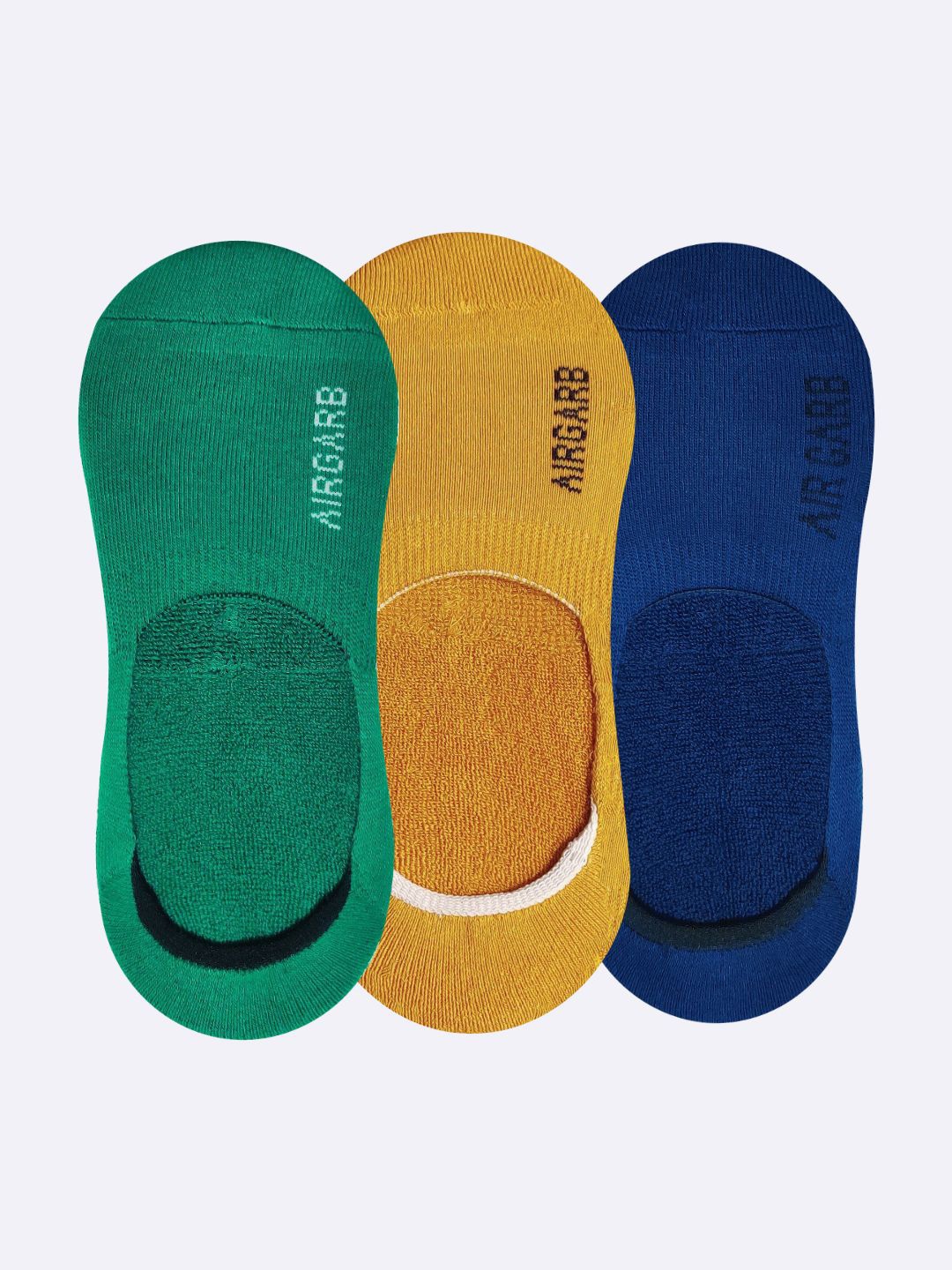 

AIR GARB Unisex Pack of 3 Shoe-Liner Socks, Green