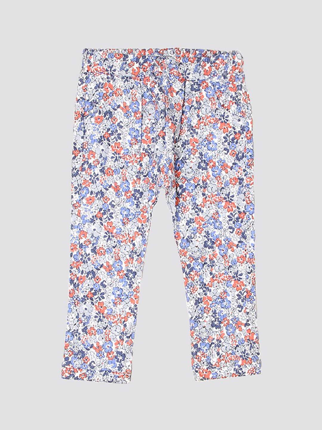 

mothercare Girls Printed Cotton Ankle-Length Leggings, White