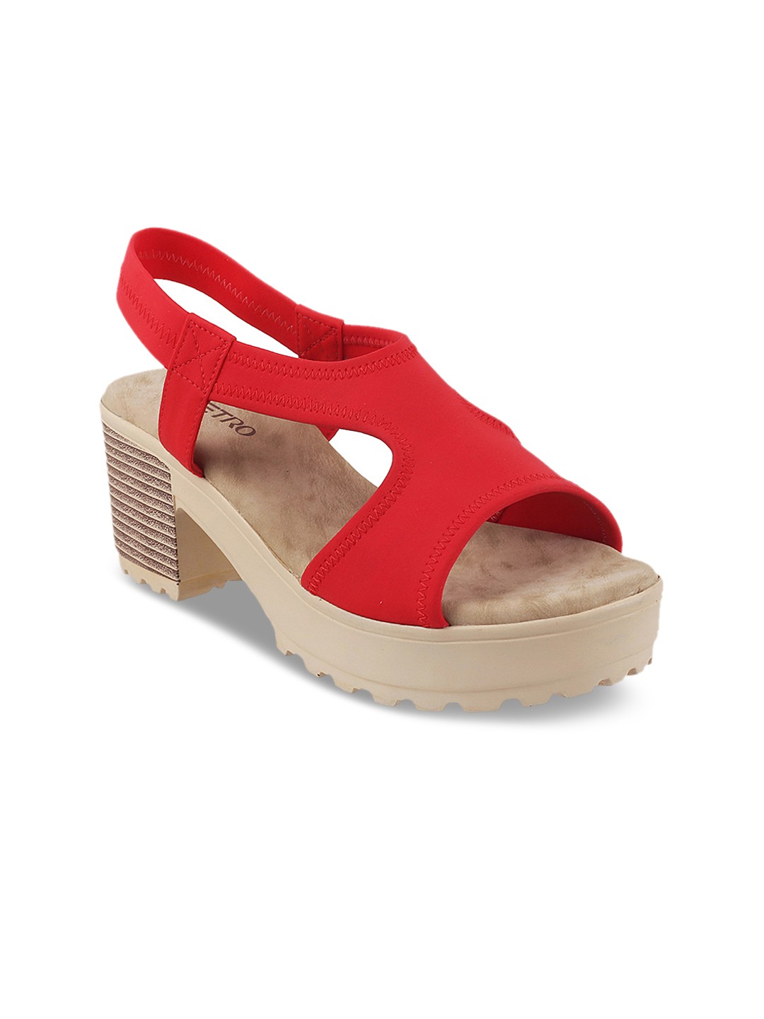 

Metro Women Red Solid Block Heels