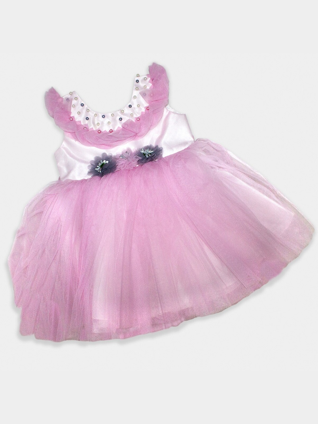 

Born Babies Girls Embellished Round Neck Cotton Fit and Flare, Purple