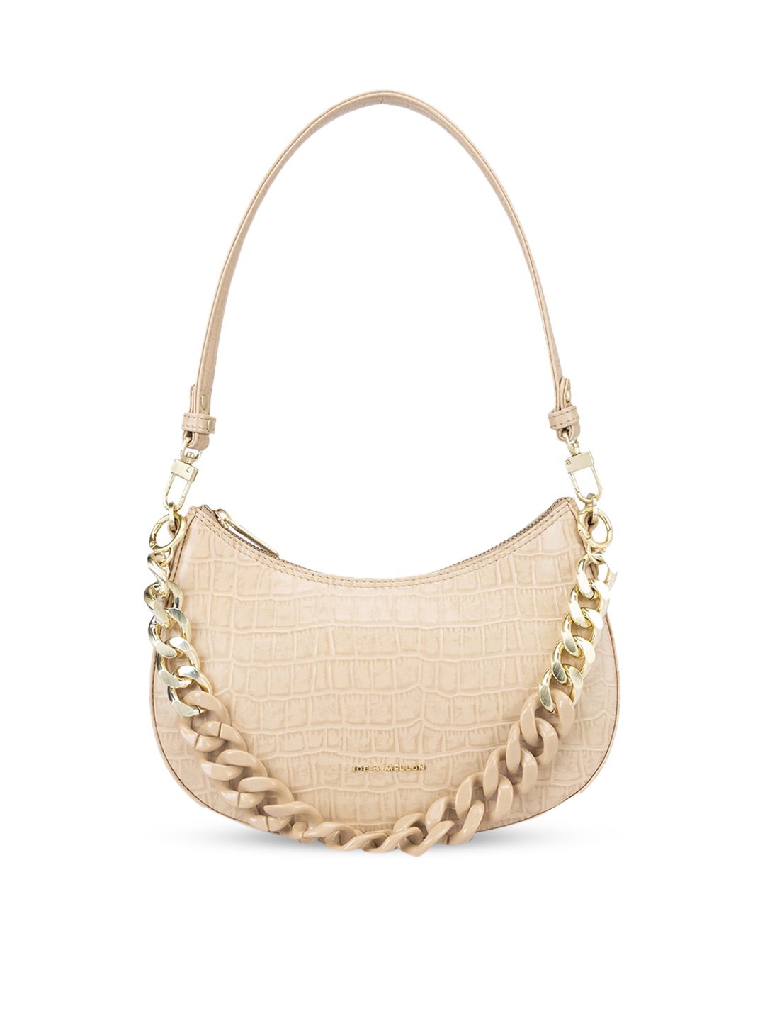

Joe & Mellon Textured Leather Structured Hobo Bag, Beige