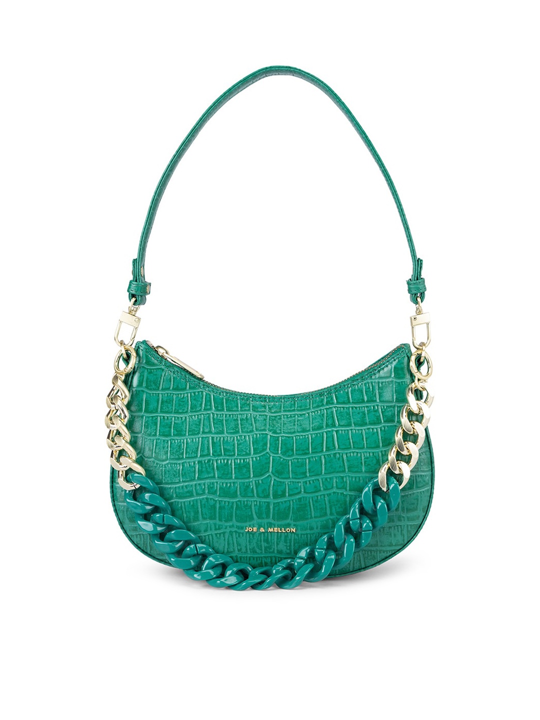 

Joe & Mellon Textured Leather Half Moon Hobo Bag, Green