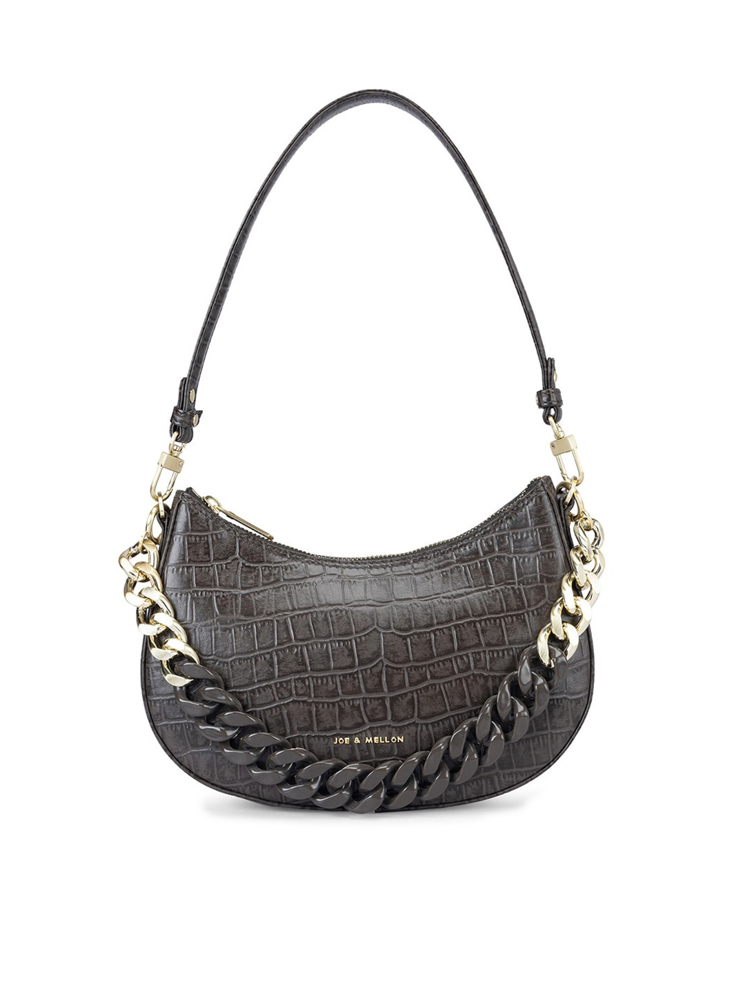 

Joe & Mellon Leather Half Moon Hobo Bag, Grey