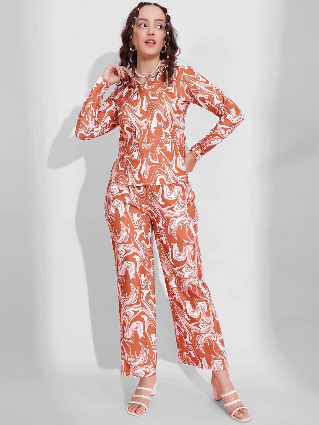 

Selvia Abstract Printed Co-Ords, Brown