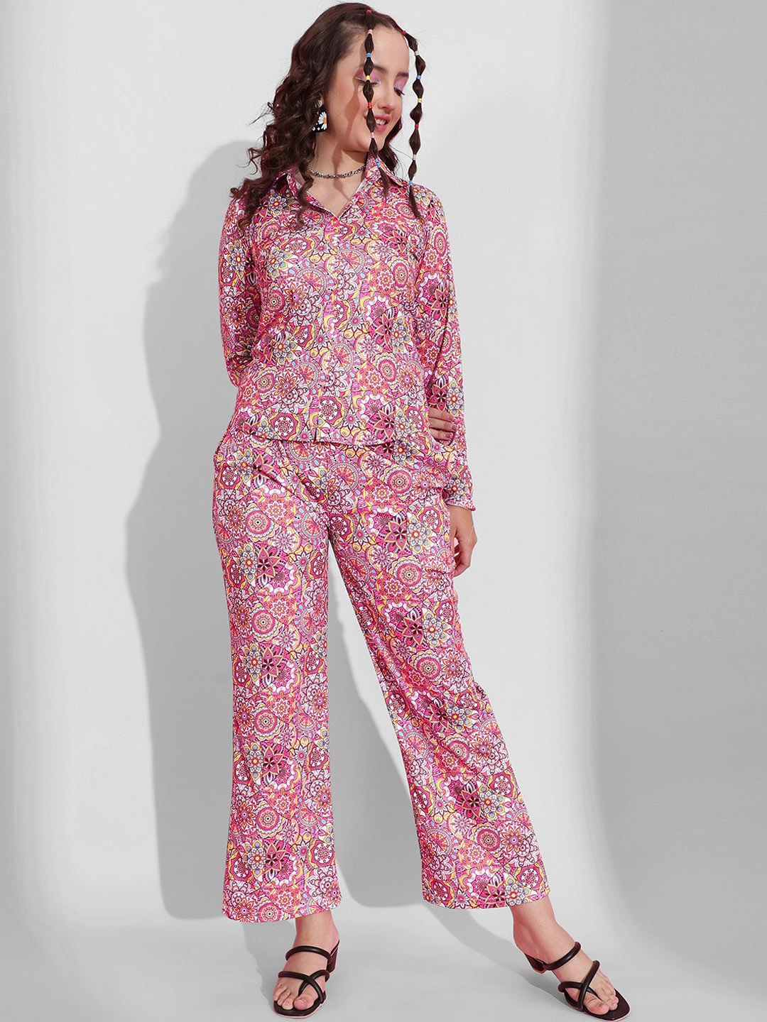 

Selvia Ethnic Motifs Printed Co-Ords, Pink