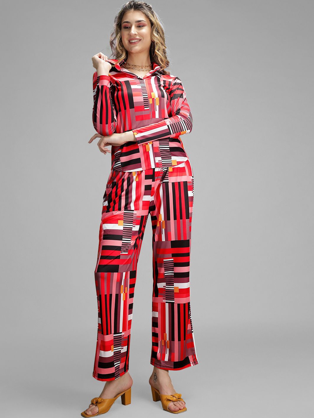 

Selvia Striped Co-Ords, Red