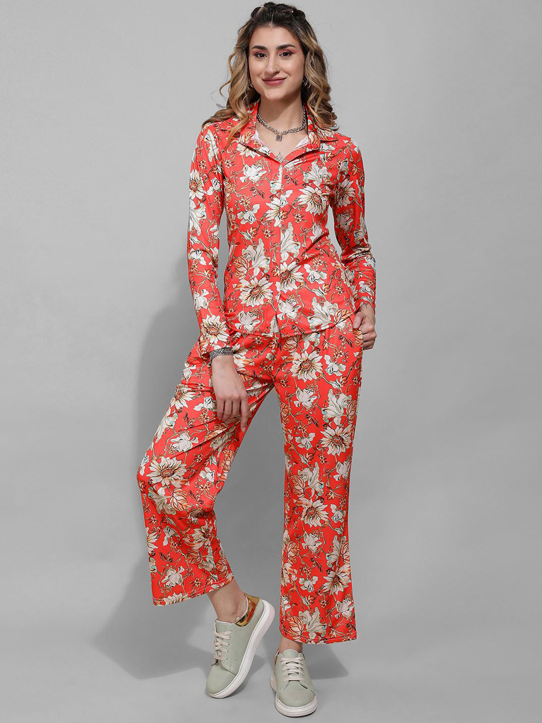 

Selvia Floral Printed Co-Ords, Peach