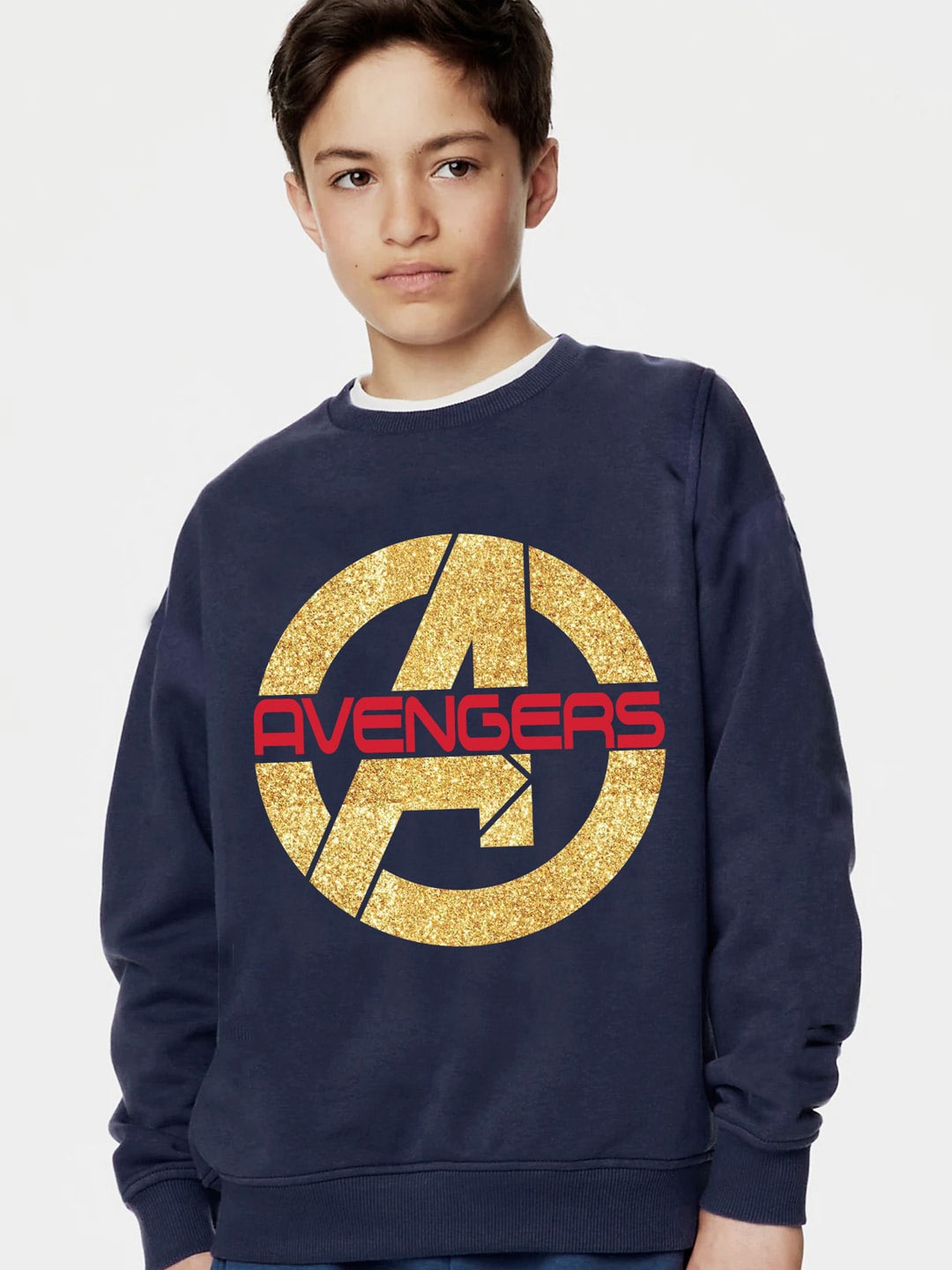 

KINSEY Boys Marvel Avengers Printed Fleece Sweatshirt, Navy blue