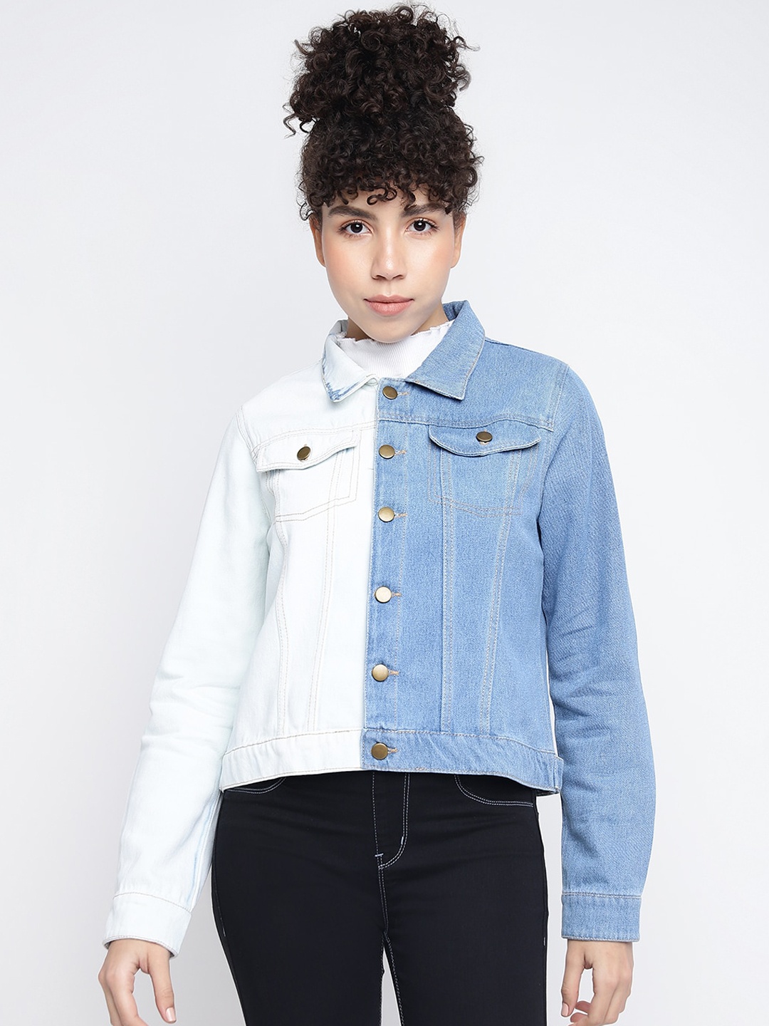 

TALES & STORIES Washed Lightweight Cotton Denim Jacket, White