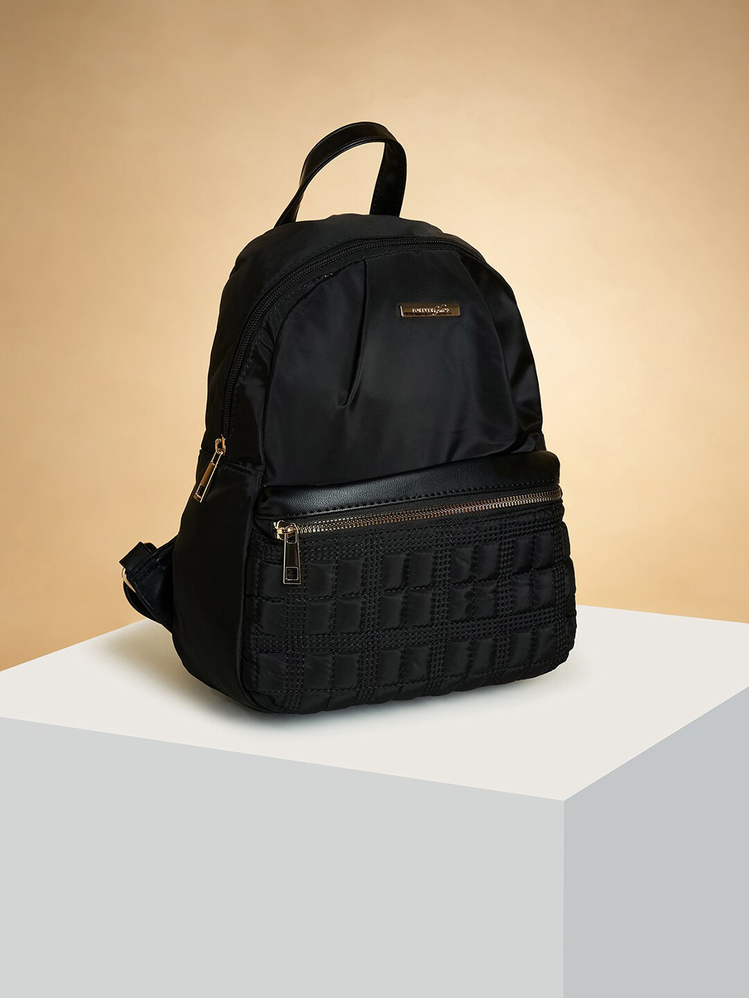 

Forever Glam by Pantaloons Women Quilted Backpack, Black