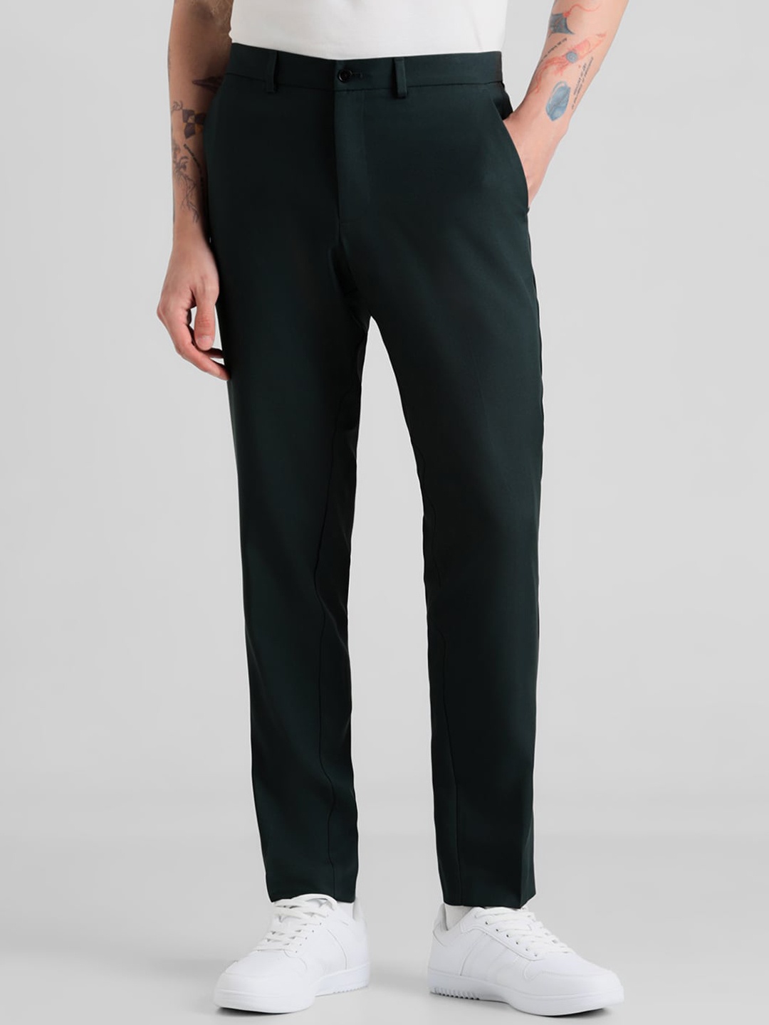 

Jack & Jones Men Slim Fit Regular Trousers, Green