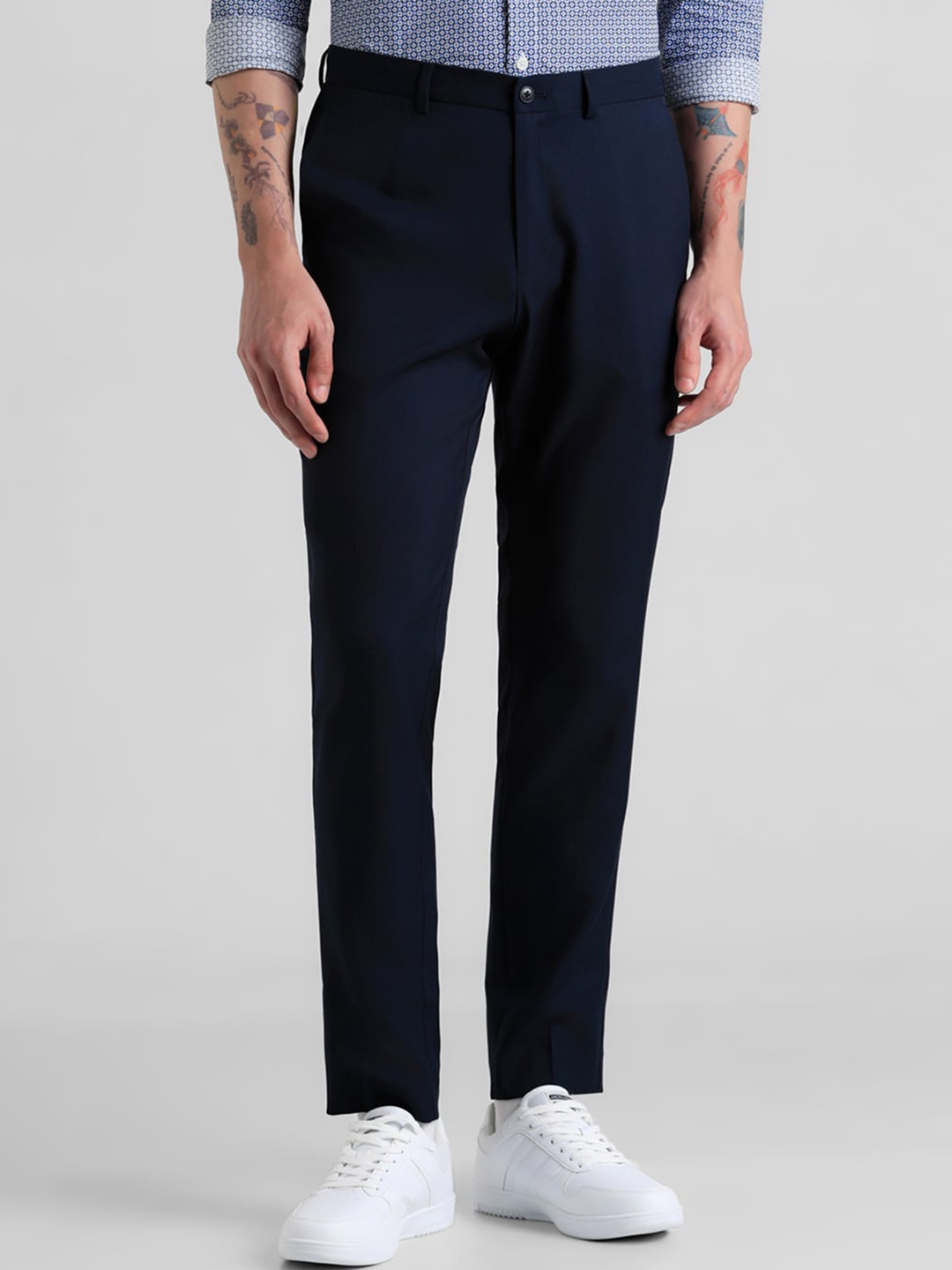 

Jack & Jones Men Mid-Rise Slim Fit Chinos Trousers, Navy blue