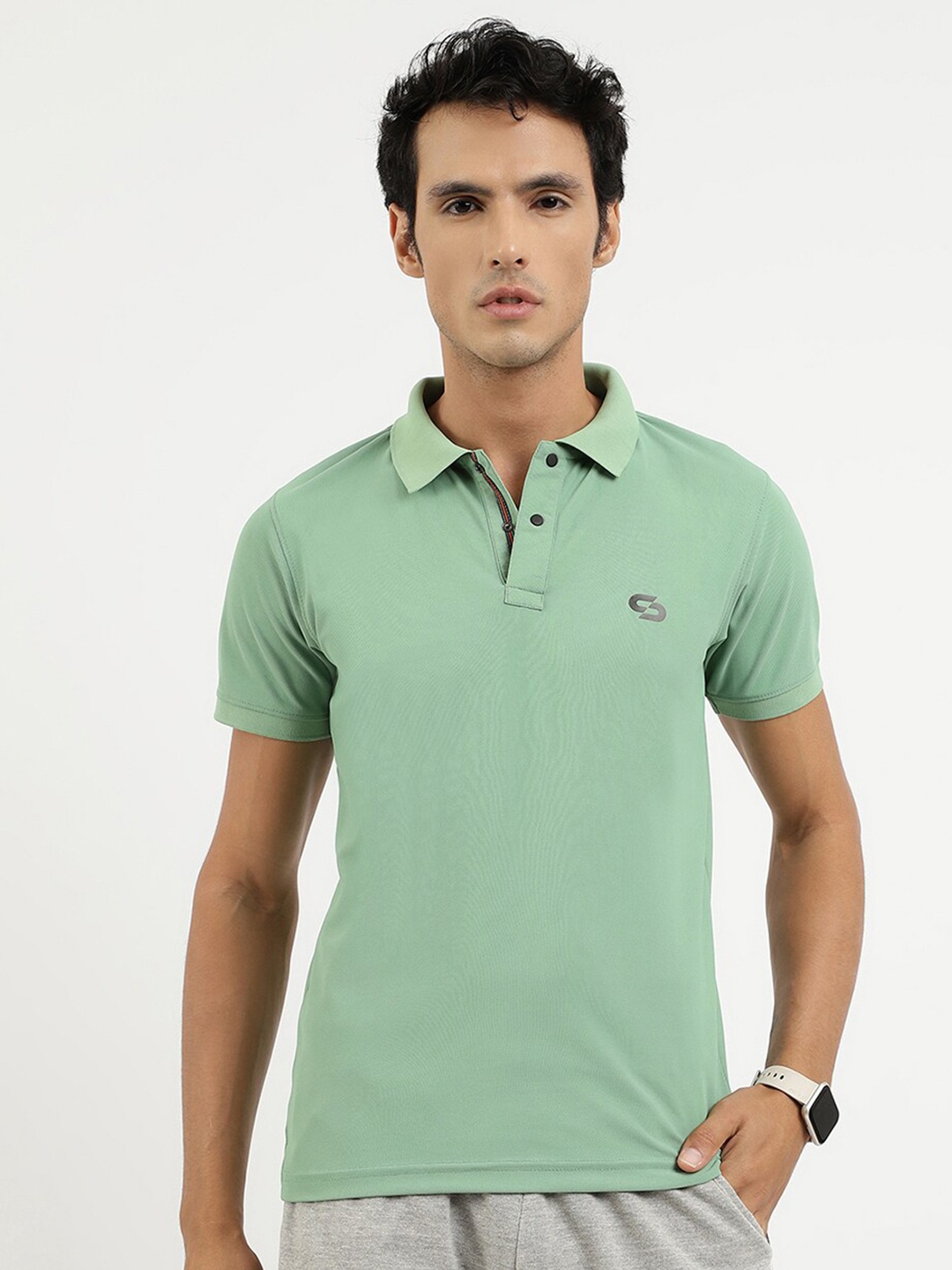 

Spolei Slim Fit Polo Collar T-Shirt, Green