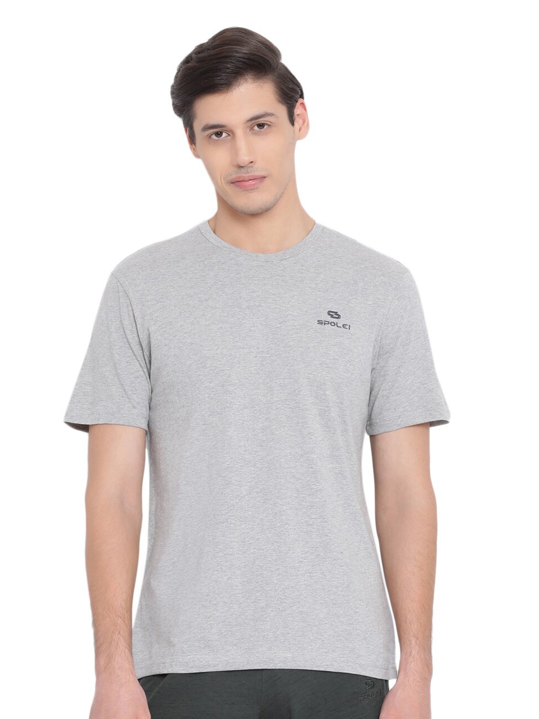 

Spolei Round Neck Regular Fit Cotton T-shirt, Grey