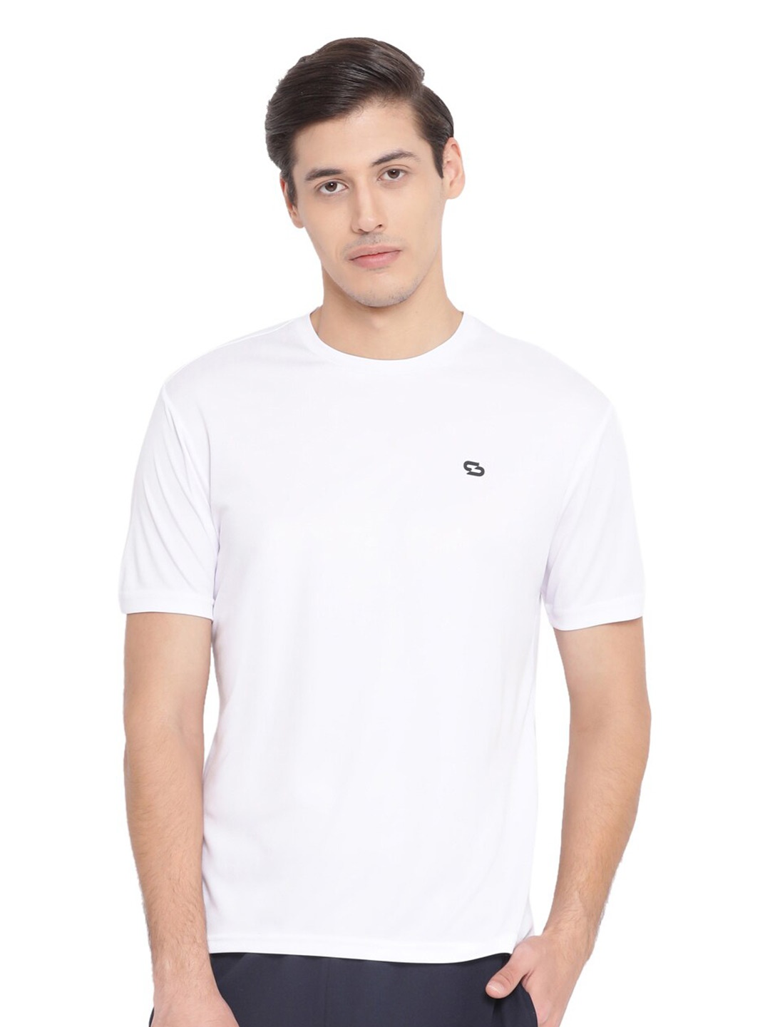 

Spolei Round Neck Cotton Sports T-shirt, White