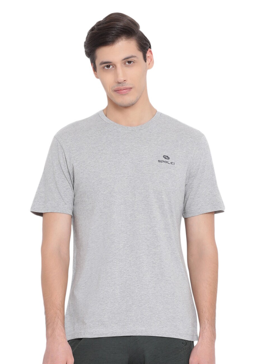 

Spolei Round Neck T-shirt, Grey melange