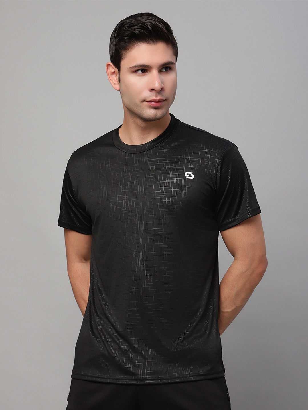 

Spolei Round Neck Short Sleeve Sports T-shirt, Black