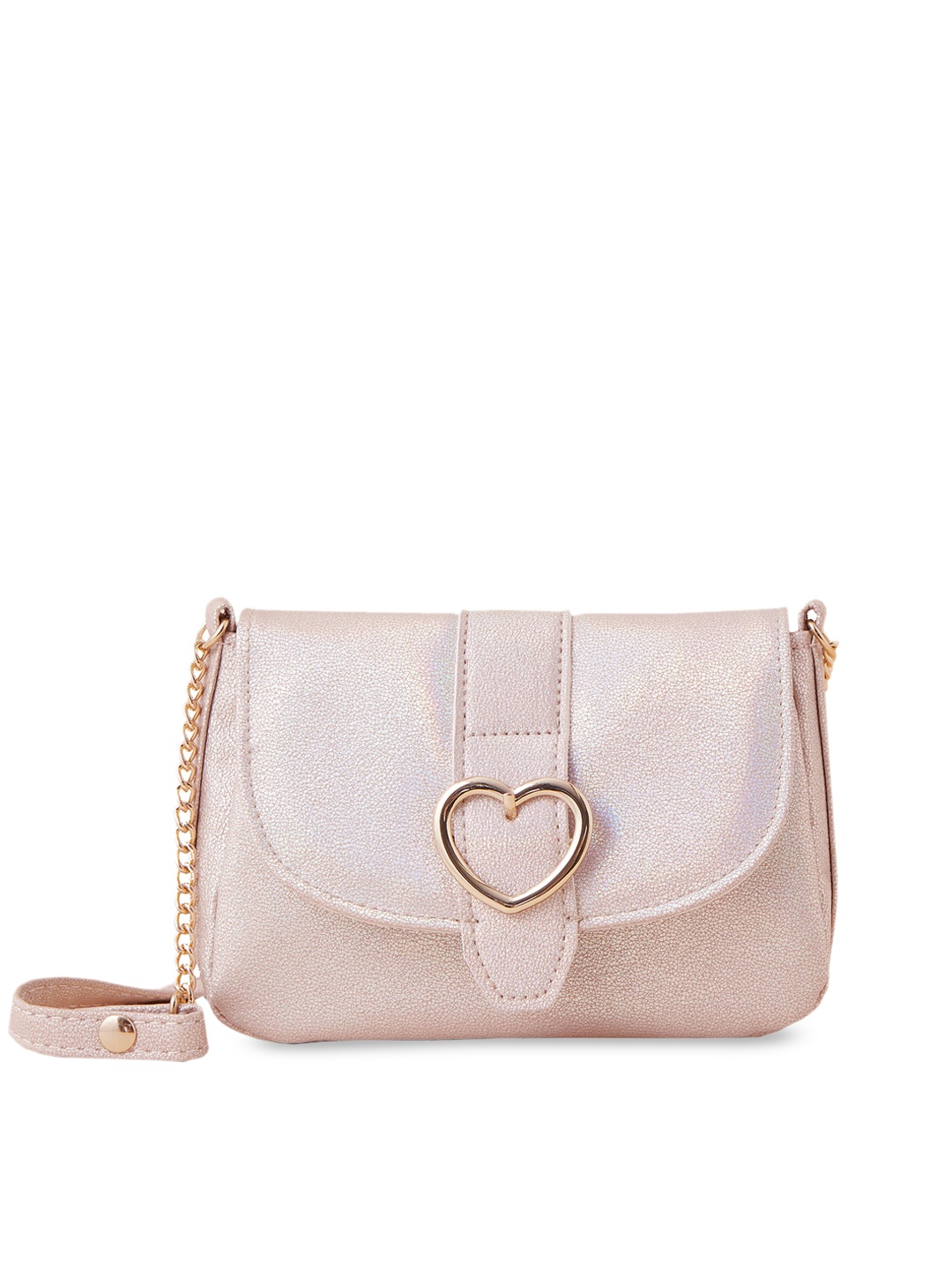 

Accessorize Girls Structured Heart Buckle Sling Bag, Pink