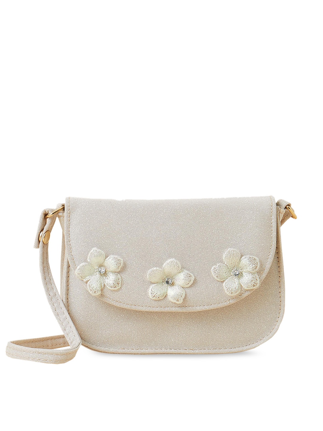 

Accessorize Textured Embellished Structured Sling Bag, Silver