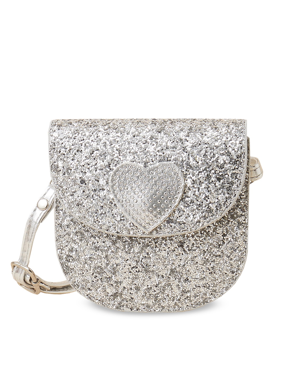 

Accessorize Girls Embellished Structured Sling Bag, Silver