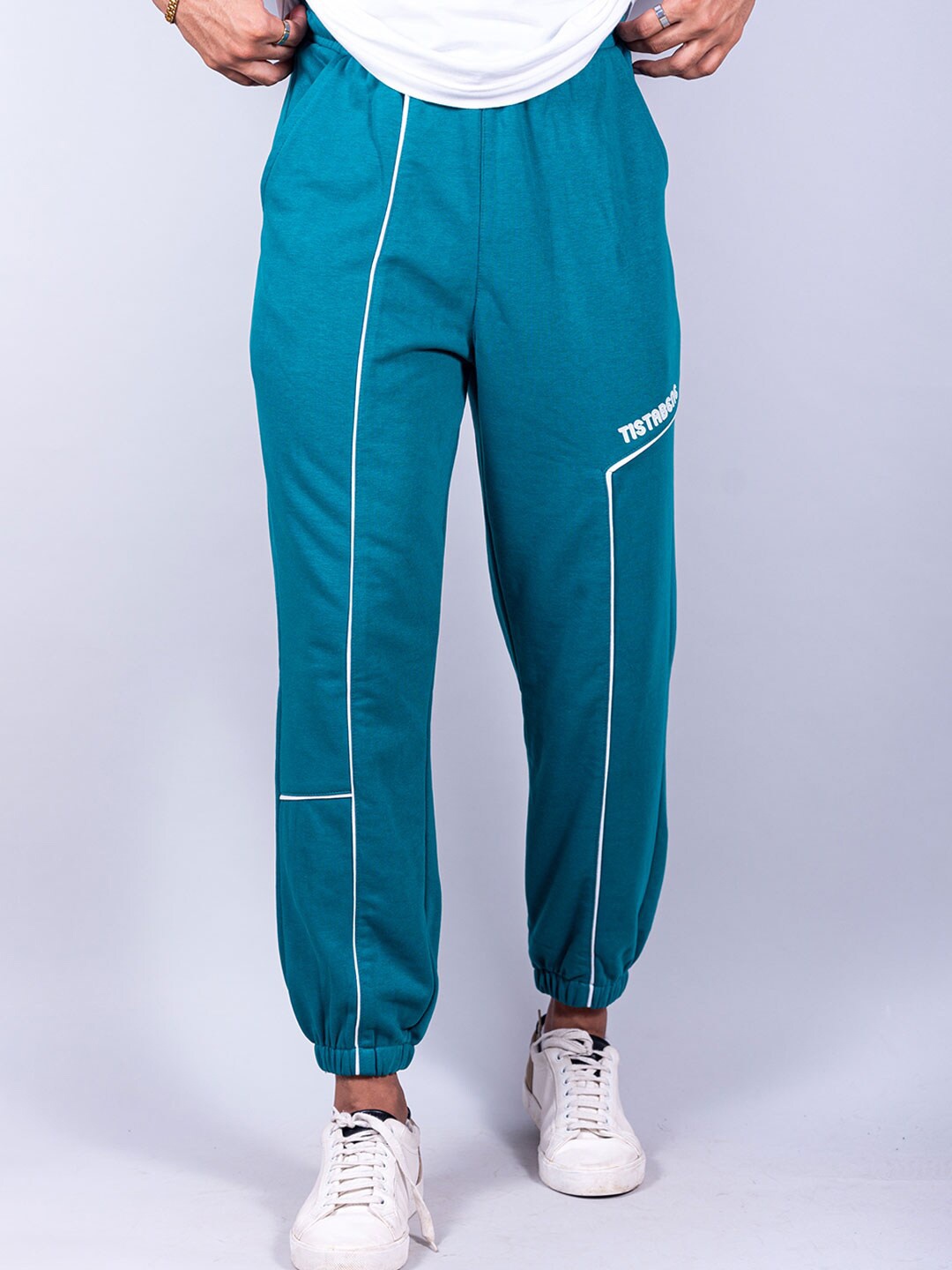 

Tistabene Men Cotton Regular Fit Joggers, Teal