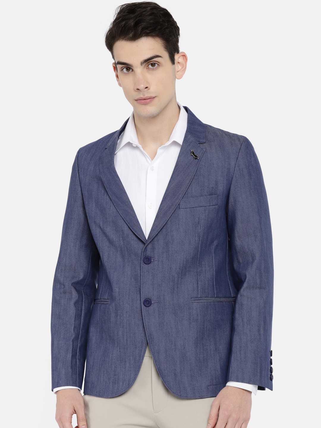 

The Indian Garage Co Blue Casual Slim Fit Single-Breasted Blazer