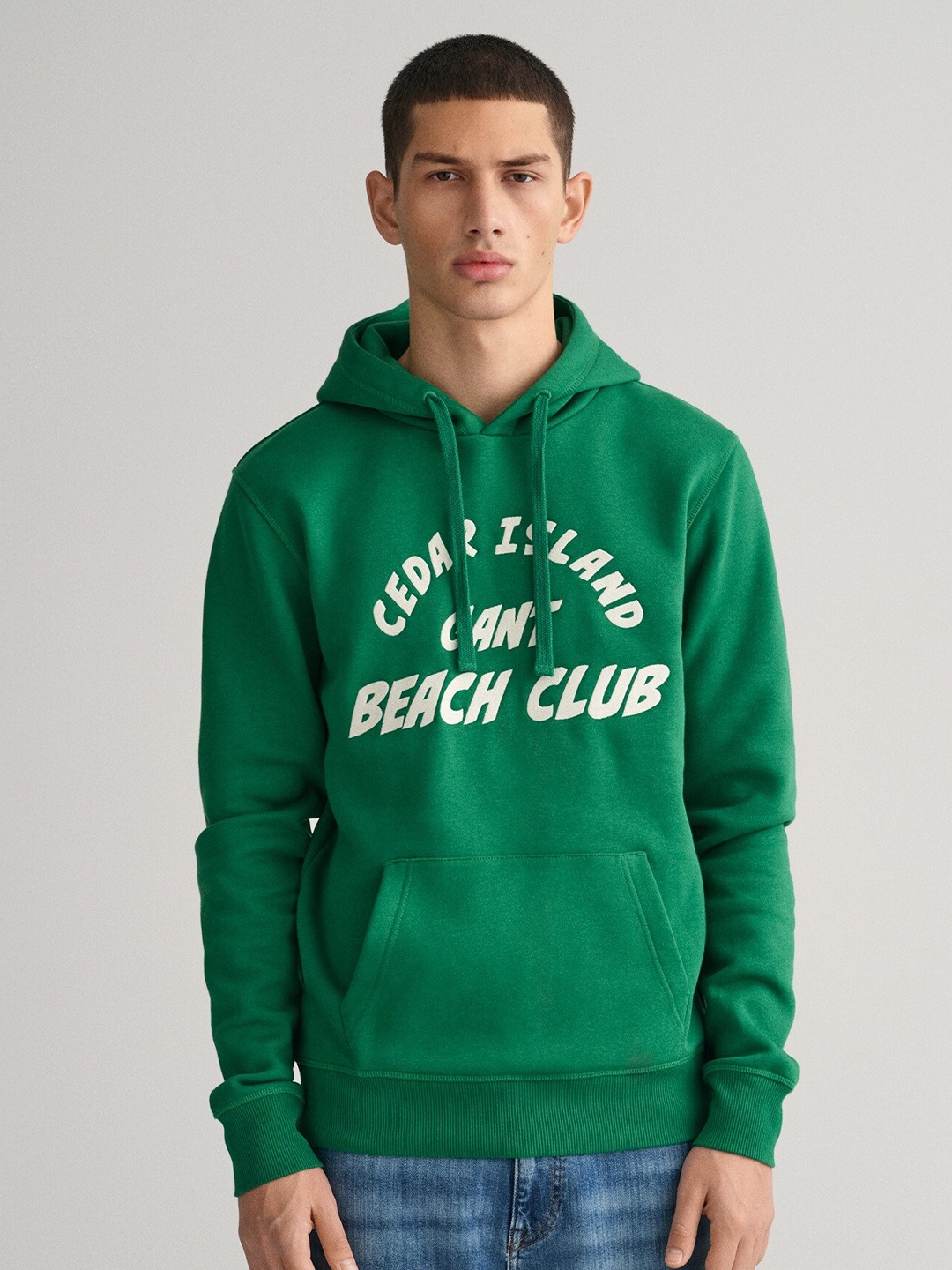 

GANT Typography Printed Hooded Pullover Sweatshirt, Green