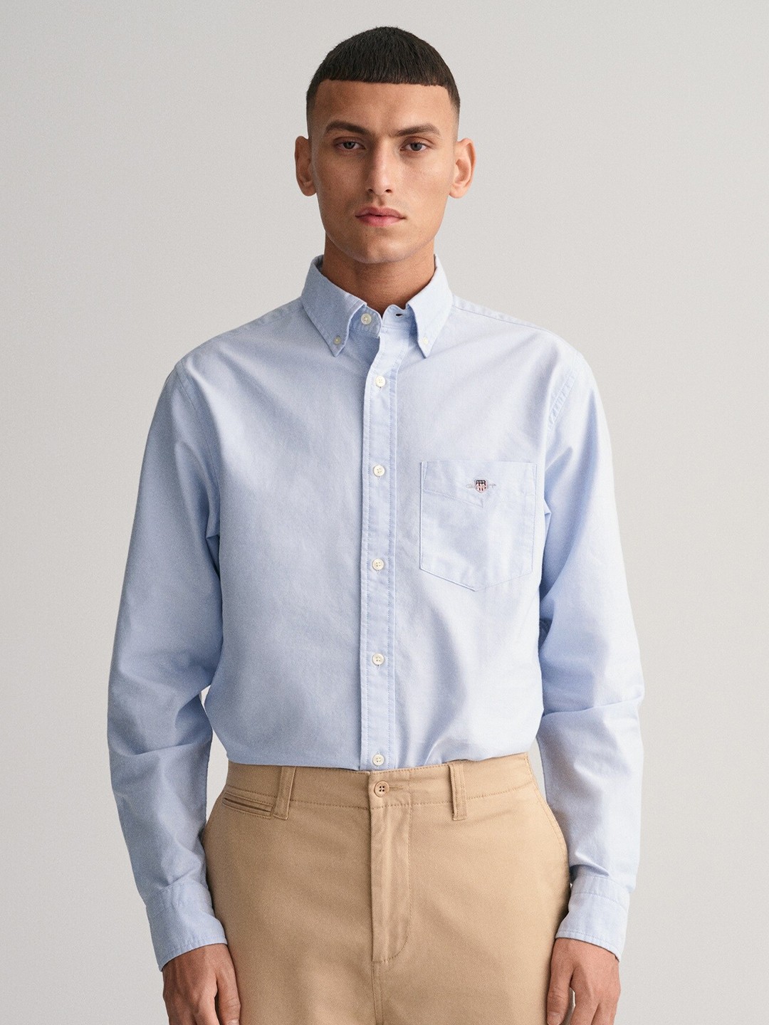

GANT Button-down Collar Pure Cotton Casual Shirt, Blue