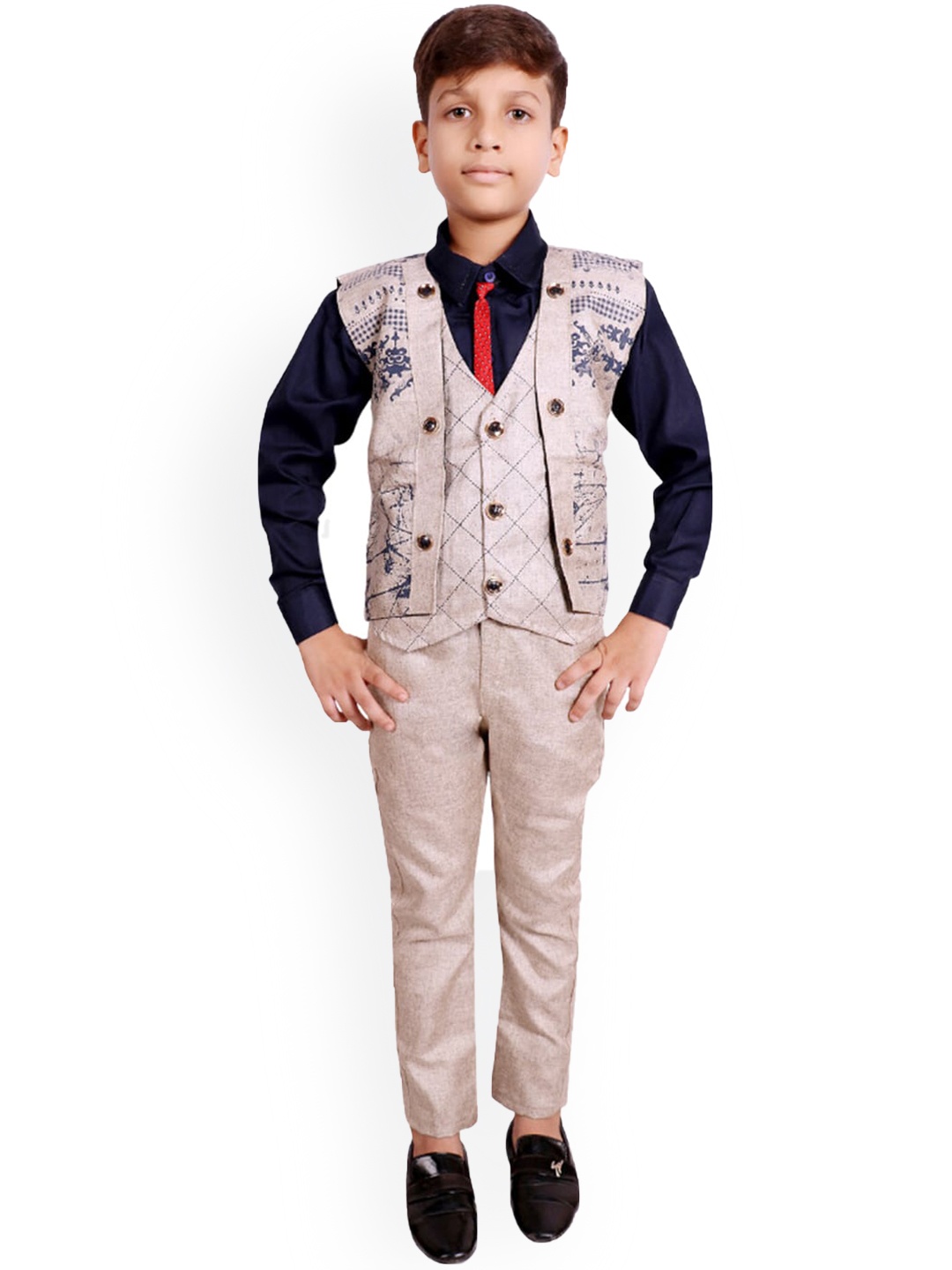 

BAESD Boys Self-Design Three-Piece Suit, Navy blue