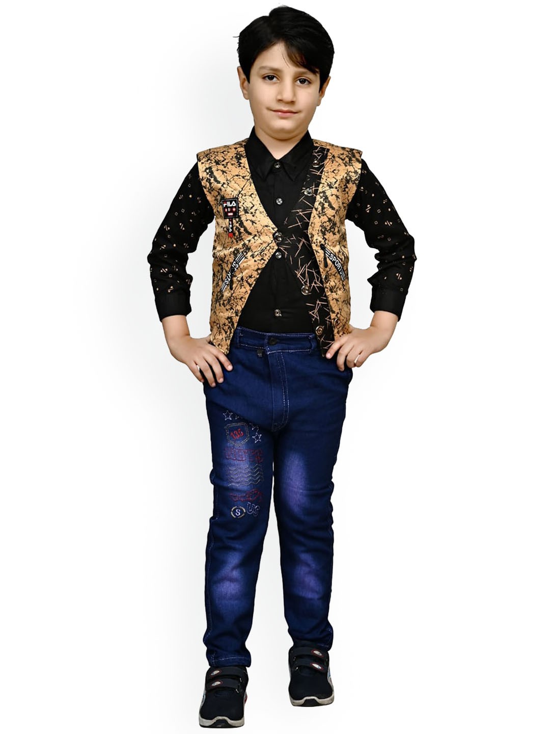

BAESD Printed Shirt With Trousers & Waistcoat, Cream