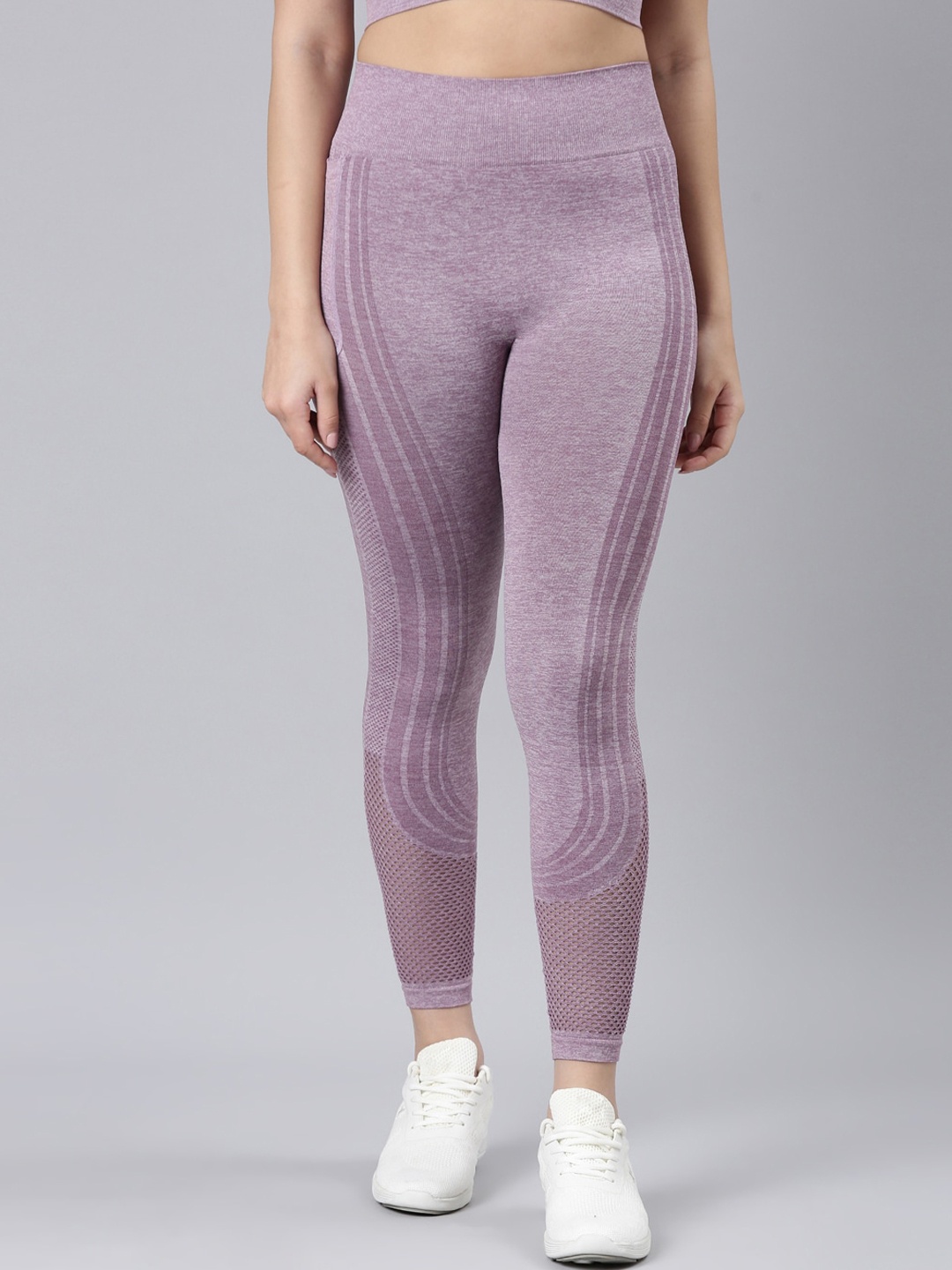 

Enamor Self Design Dry Fit High Waist Workout Tights, Mauve