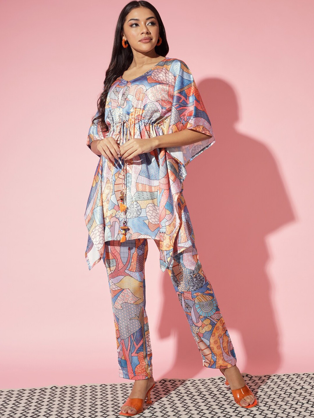 

DressBerry Printed Tunic & Trousers Co-Ords, Blue